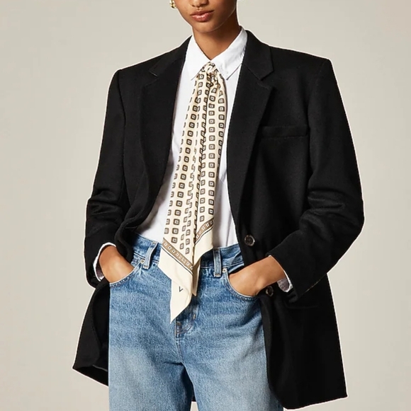 J. Crew Gamine Blazer/Coat in wool blend - black - Picture 2 of 16